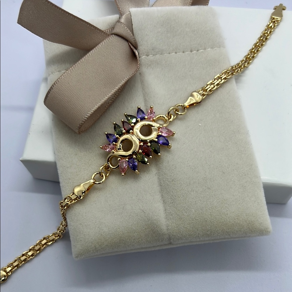 18kGold filled and Multicolor Sunburst Bracelet NWOT
